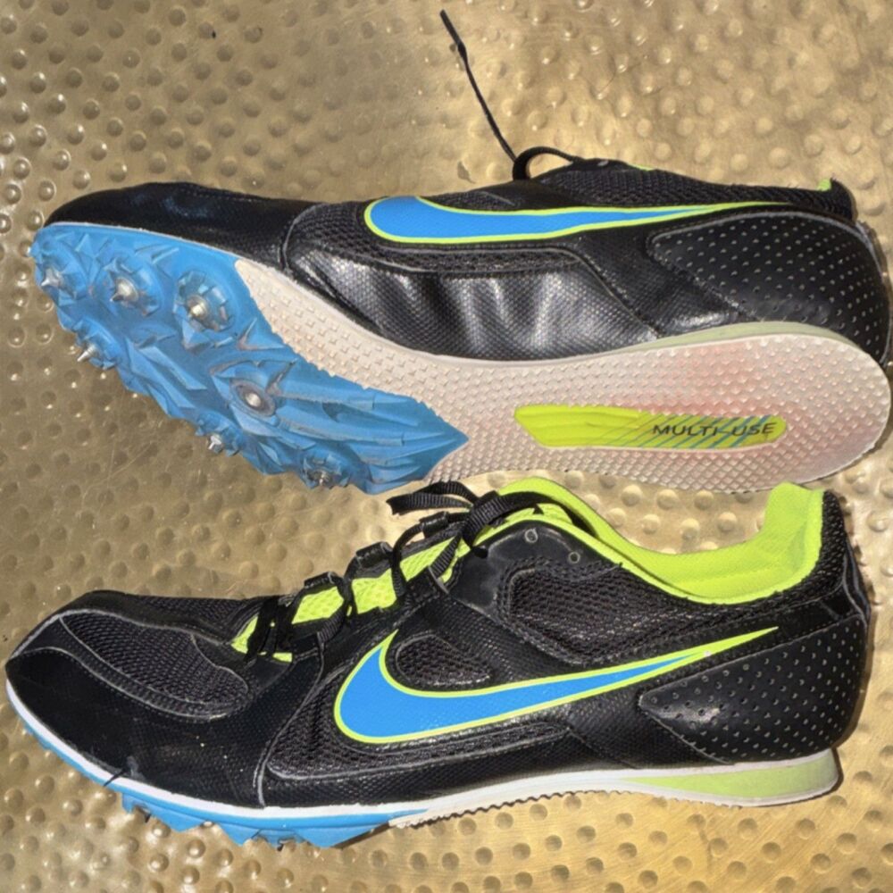 Nike Rival MD Track Spike Running Shoes Black Blue Yellow size 11 - Picture 9 of 11